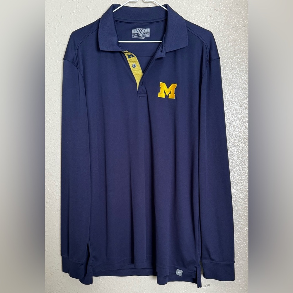 Michigan Wolverines (Large) Antigua Pullover Long Sleeve Football Coaching Golf
